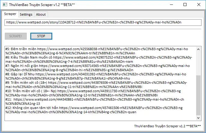 ดาวน์โหลดเครื่องมือเว็บหรือเว็บแอป ThuVienBao Truyện Scraper