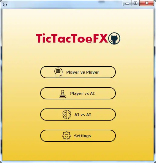 ดาวน์โหลดเครื่องมือเว็บหรือเว็บแอป TicTacToeFX เพื่อทำงานใน Linux ออนไลน์