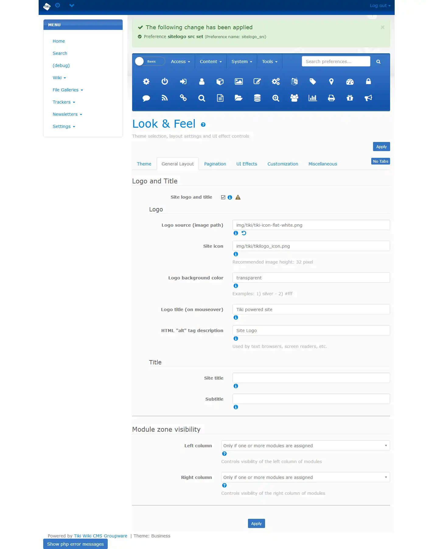 웹 도구 또는 웹 앱 다운로드 Tiki Wiki CMS Groupware