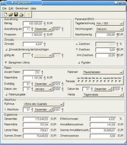 Download web tool or web app Tilgungsplan