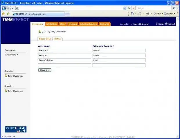 Download web tool or web app TIMEEFFECT