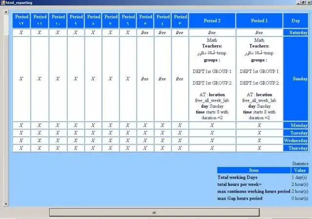 Download web tool or web app Time Tabling Tool for educational tables