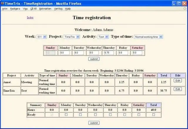 웹 도구 또는 웹 앱 TimeTrix 다운로드