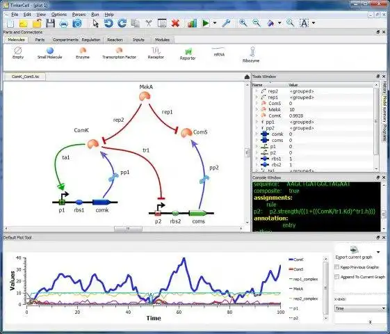 Unduh alat web atau aplikasi web TinkerCell : CAD untuk Biologi Sintetis untuk dijalankan di Windows online melalui Linux online