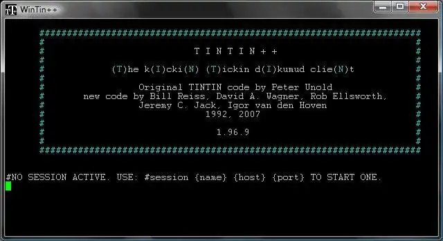 Download de webtool of webapp TinTin++ Mud Client om online in Windows via Linux online te draaien