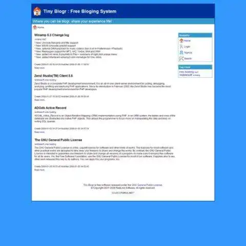 Mag-download ng web tool o web app na Tiny Blogr