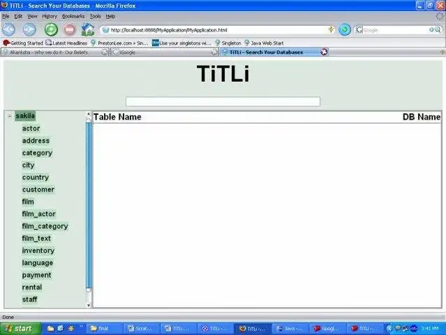 웹 도구 또는 웹 앱 TiTLi 다운로드 - 데이터베이스 검색