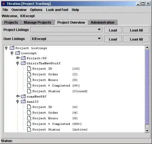Download web tool or web app Titration: Project Tracking Application