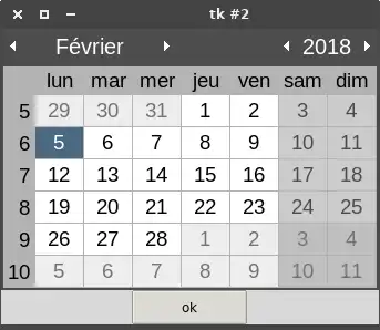 Download webtool of web-app tkcalendar