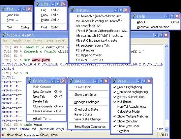 Download web tool or web app TkCon: Enhanced Tk Console