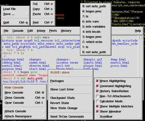 Завантажте веб-інструмент або веб-програму TkCon: Enhanced Tk Console