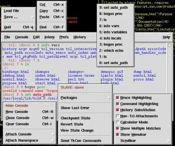 Mag-download ng web tool o web app TkCon: Pinahusay na Tk Console