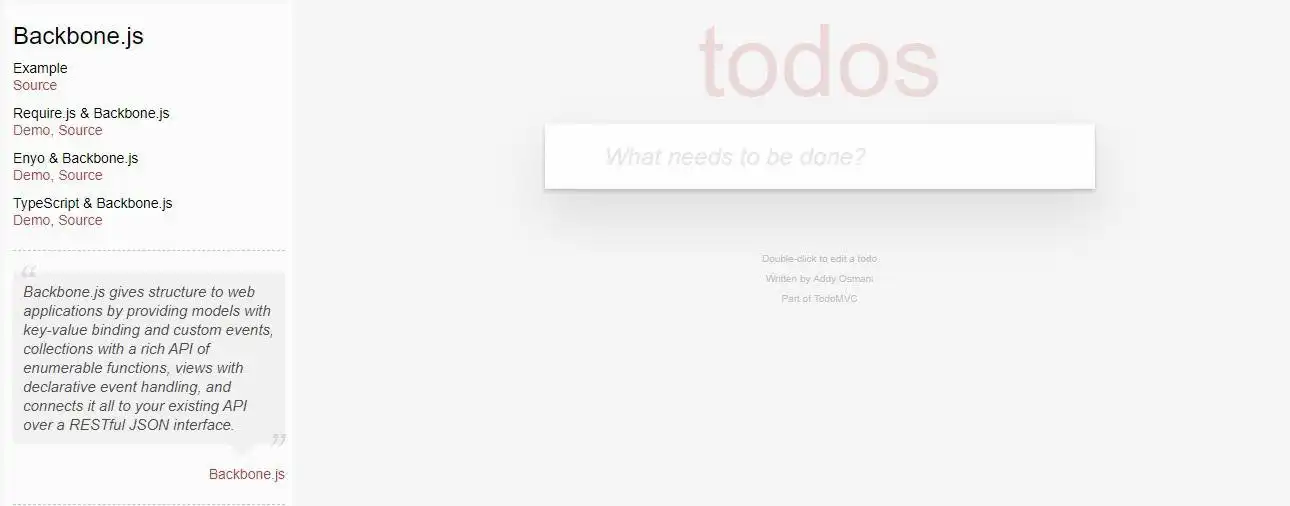 Web ツールまたは Web アプリ TodoMVC をダウンロード