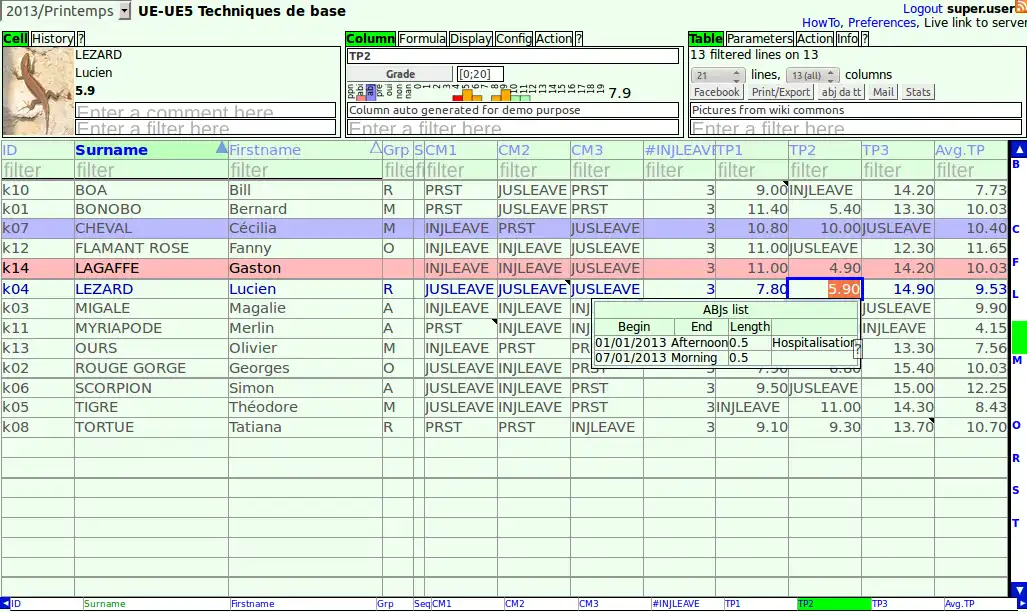 Download webtool of webapp TOMUSS