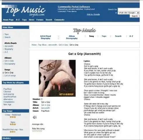 Download web tool or web app Top Music module