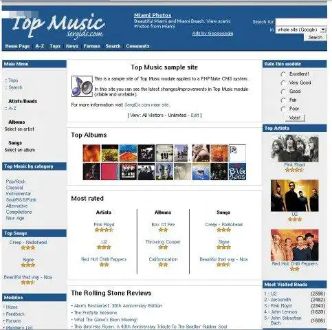I-download ang web tool o web app Top Music module para tumakbo sa Linux online