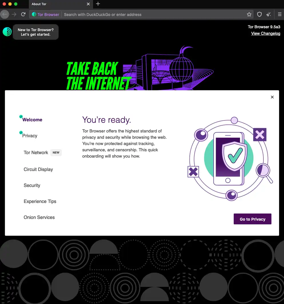 Muat turun alat web atau aplikasi web Pelayar Tor