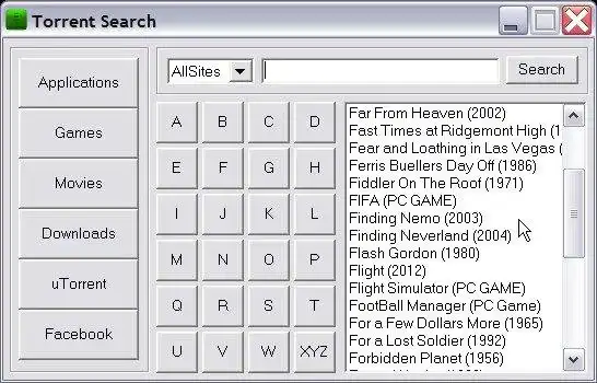 Download web tool or web app Torrent Search