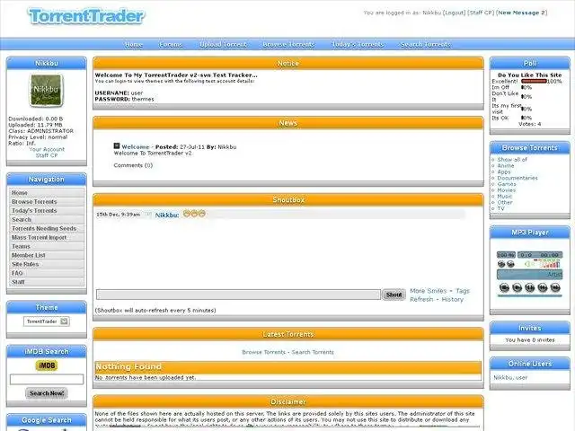 Download web tool or web app TorrentTrader
