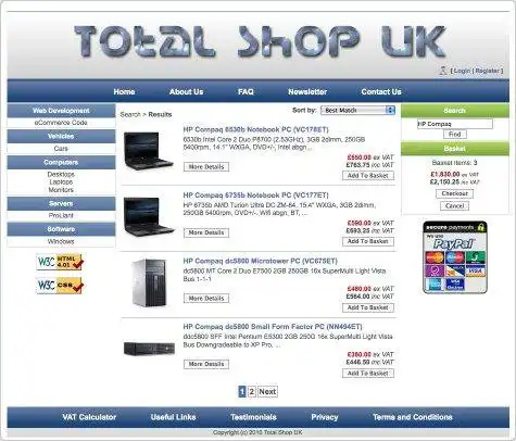 Download webtool of webapp Total Shop UK eCommerce