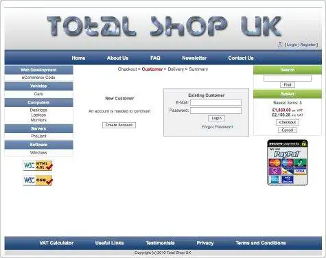 Mag-download ng web tool o web app Total Shop UK eCommerce