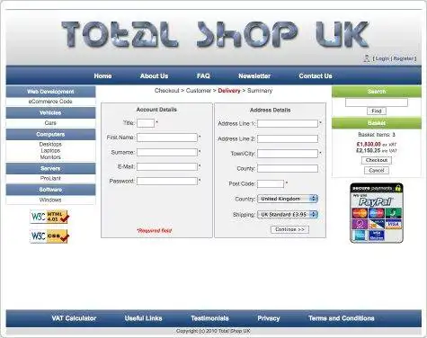 Mag-download ng web tool o web app Total Shop UK eCommerce