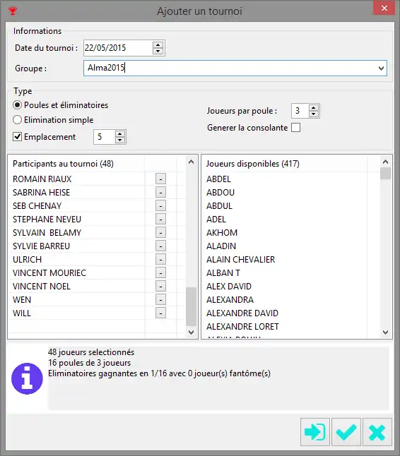 Download web tool or web app tournament