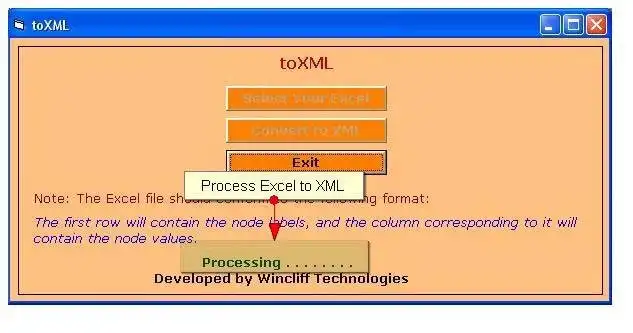 Download web tool or web app toXML
