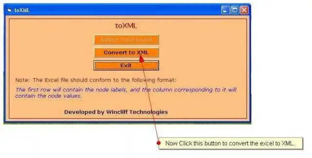 Download web tool or web app toXML