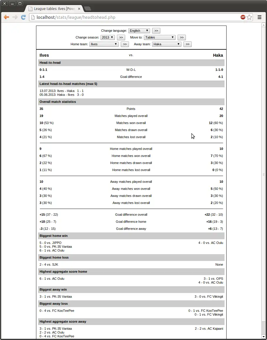 Téléchargez l'outil Web ou l'application Web tplLeagueStats