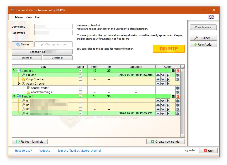 Mag-download ng web tool o web app TravBot travian bot upang tumakbo sa Windows online sa Linux online