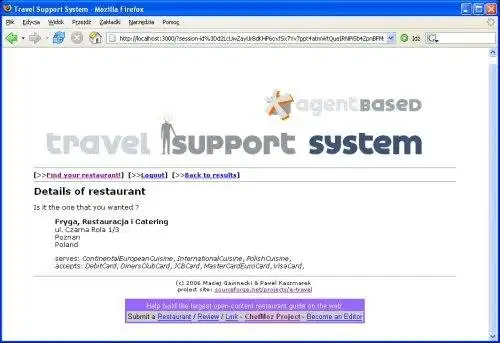 Загрузите веб-инструмент или веб-приложение Travel Support System
