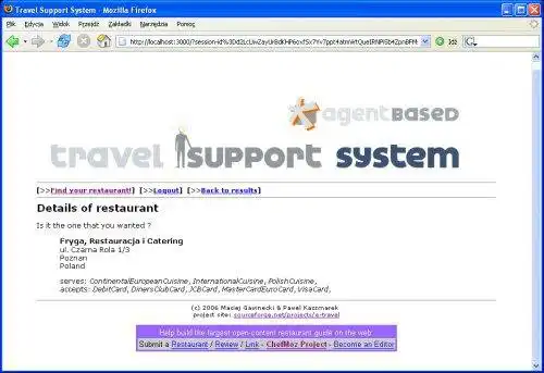 ดาวน์โหลดเครื่องมือเว็บหรือเว็บแอพ Travel Support System เพื่อทำงานใน Linux ออนไลน์