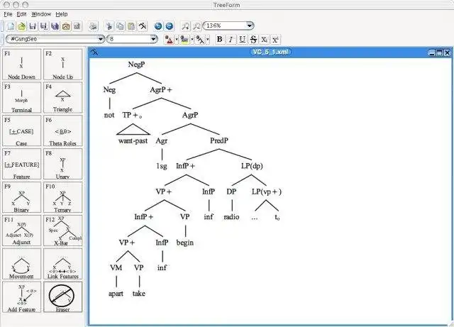 ดาวน์โหลดเครื่องมือเว็บหรือเว็บแอพ TreeForm Syntax Tree Drawing Software