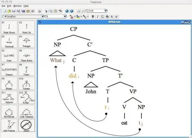 Download web tool or web app TreeForm Syntax Tree Drawing Software