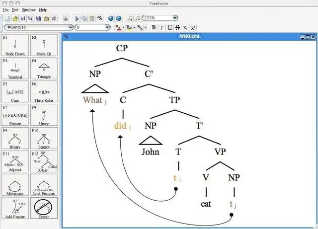 ดาวน์โหลดเครื่องมือเว็บหรือเว็บแอพ TreeForm Syntax Tree Drawing Software