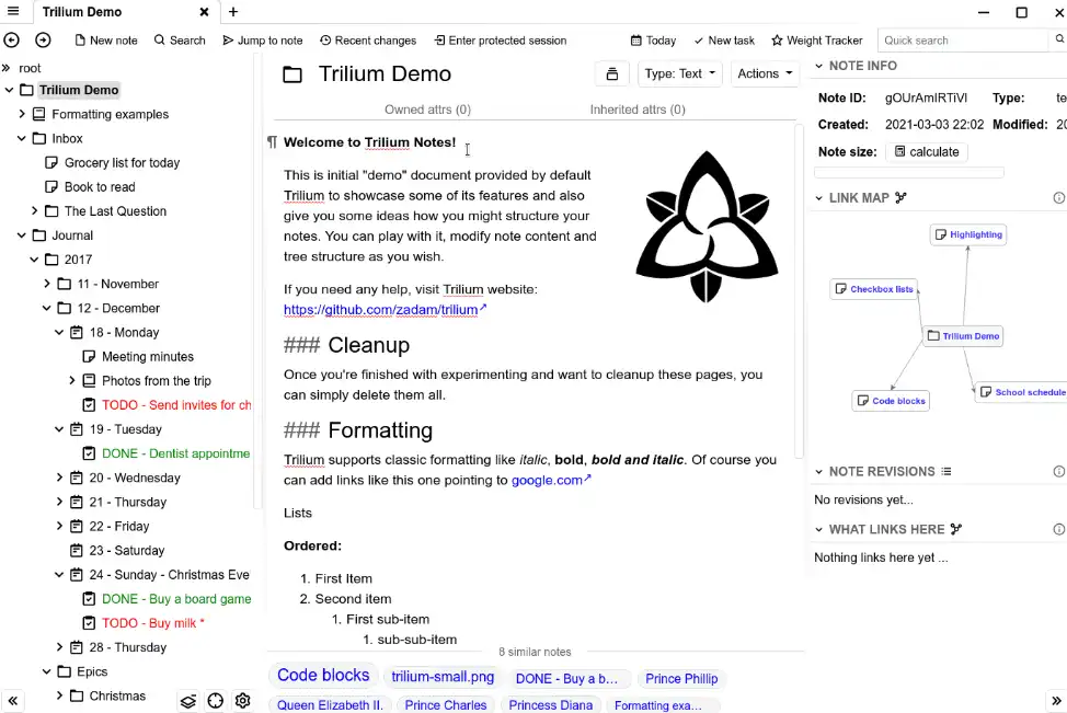 Télécharger l'outil Web ou l'application Web Trilium Notes