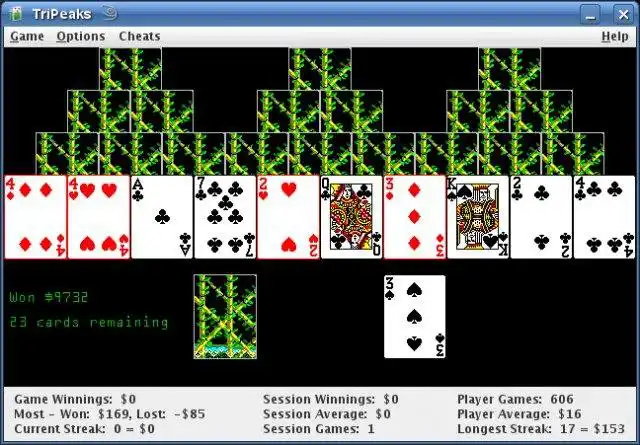 Muat turun alat web atau aplikasi web TriPeaks Solitaire di Java