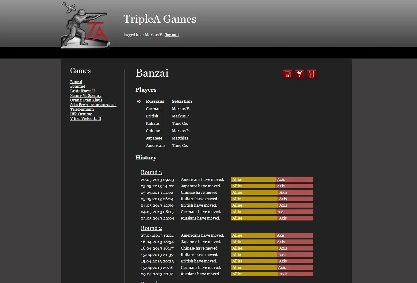 ดาวน์โหลดเครื่องมือเว็บหรือเว็บแอป TripleA Game Site เพื่อทำงานใน Linux ออนไลน์
