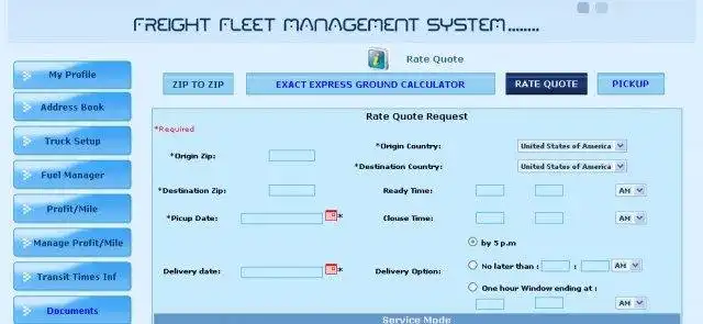 Download web tool or web app Trucking Cargo Fleet Mgmt