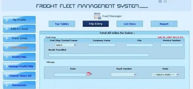 Download web tool or web app Trucking Cargo Fleet Mgmt