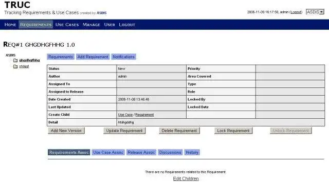 下载 Web 工具或 Web 应用程序 TRUC - 跟踪需求用例