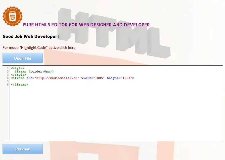 Download web tool or web app Try It Yourself HTML5