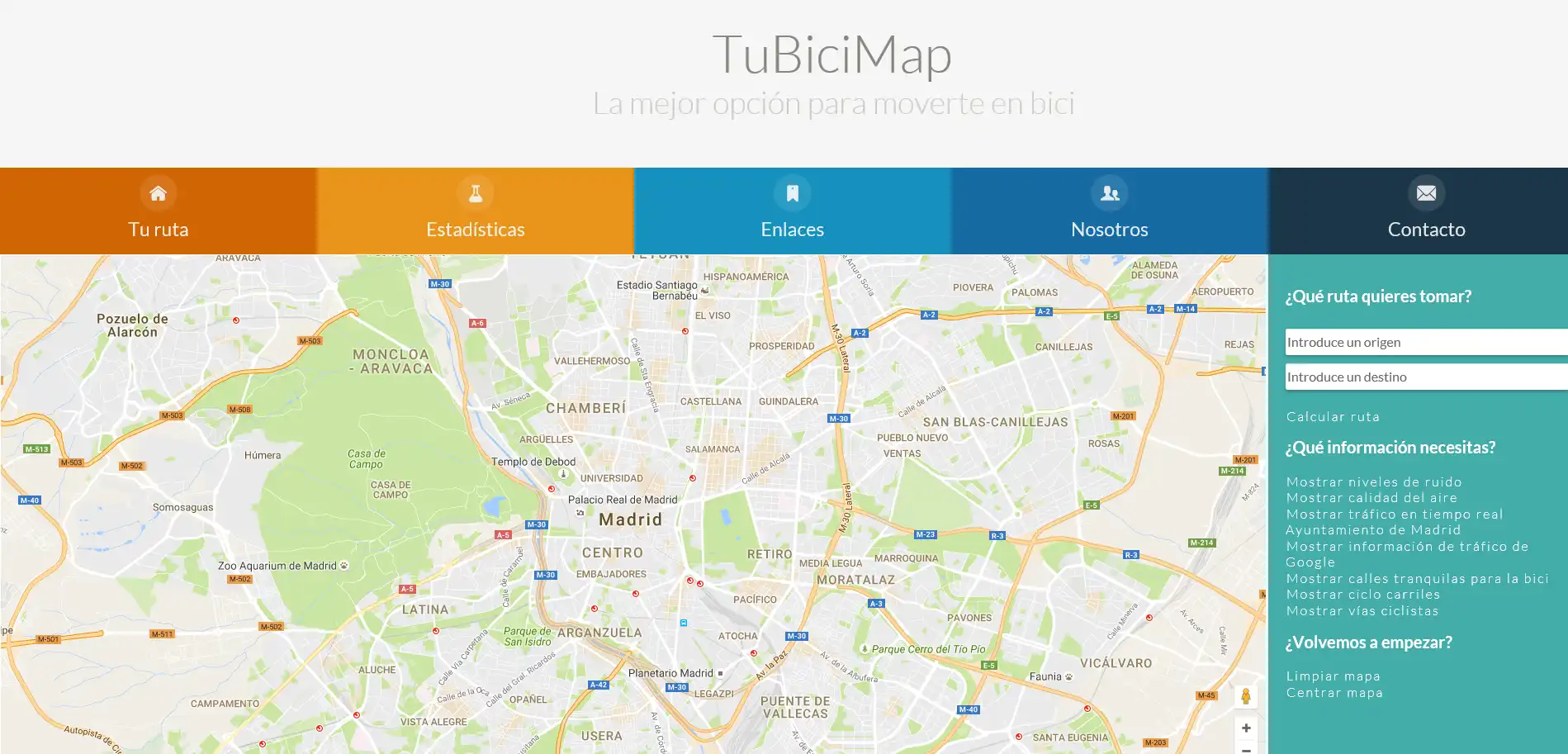 Web ツールまたは Web アプリ TuBiciMap をダウンロード