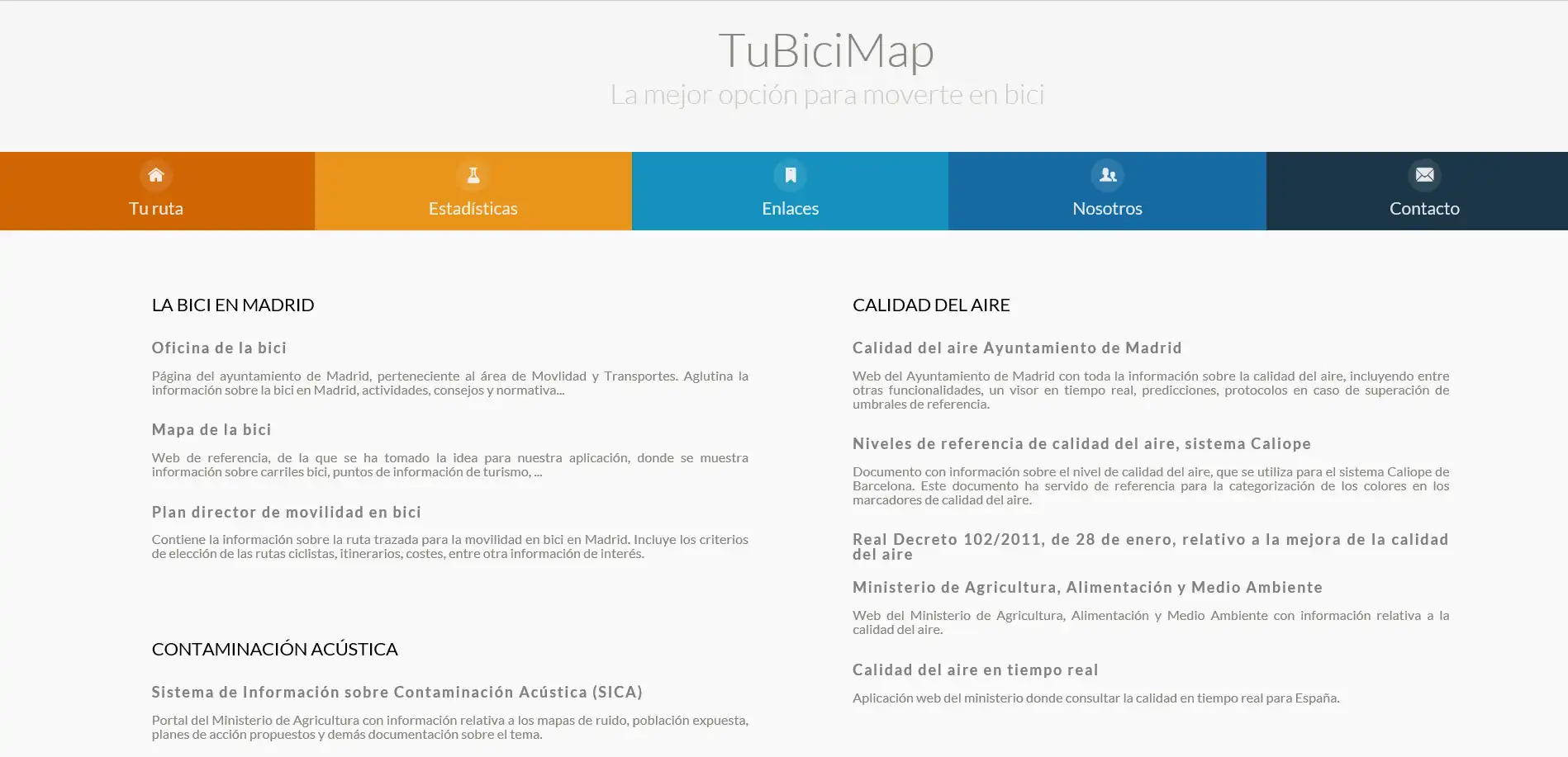 Web ツールまたは Web アプリ TuBiciMap をダウンロード