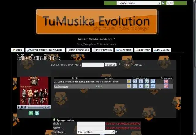 WebツールまたはWebアプリをダウンロードするTuMusikaEvolution