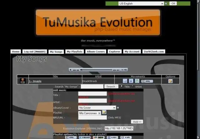 WebツールまたはWebアプリをダウンロードするTuMusikaEvolution