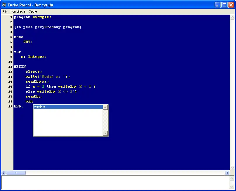 Baixe a ferramenta da web ou o aplicativo da web Turbo Pascal x32 / x64 PL