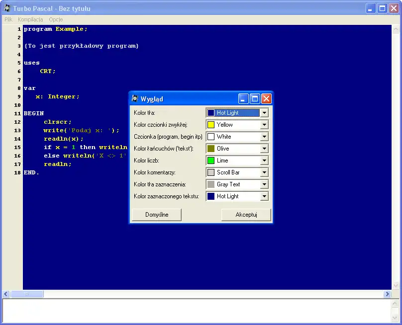 Baixe a ferramenta da web ou o aplicativo da web Turbo Pascal x32 / x64 PL