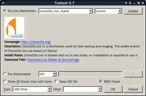 Mag-download ng web tool o web app na tuxboot